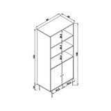 thumbnail of Dmora Kommode Dgonz, Wohnzimmerbuffet, Wohnzimmer-Sideboard, Moderne Küchen-Speisekammer, 90x40h110 cm, Eiche