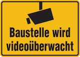 thumbnail of Hinweisschild, Baustelle wird videoüberwacht, Aluminium, 250 x 350 mm - 350x250x0.45 mm Aluminium geprägt