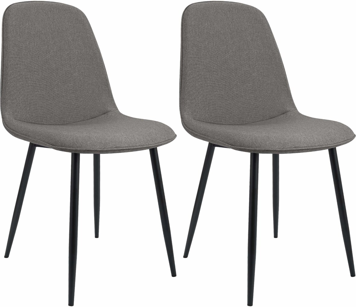 2er Set Esszimmerstuhl RAZON - Stoff Hellgrau 45x54x88 cm | Essstühle Esszimmerstühle Küchenstühle Wohnzimmerstühle
