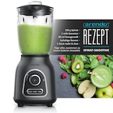 thumbnail of Arendo Standmixer, 1,75L Glasbehälter Edelstahl, 1400W, Glas Smoothie Maker / Mixer Ice Crush Funktion Milchshaker, Grau/Schwarz