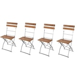 thumbnail of 4er Set Gartensessel Biergartensessel Gartenstuhl Akazienholz klappbar Balkon : 4er-Set