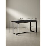 thumbnail of Esszimmertisch 160x80x76 cm Küchentisch Schwarz in Marmor-Optik Modern, Esstisch Groß, Speisetisch Rechteckig, Tisch Esszimmer mit