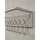 thumbnail of Wandgarderobe Metall Silber 74,5x29x30 cm Flurgarderobe mit Ablage, Design Hakenleiste Wandpaneel Stahl, Garderobe Wand mit Hutablage,