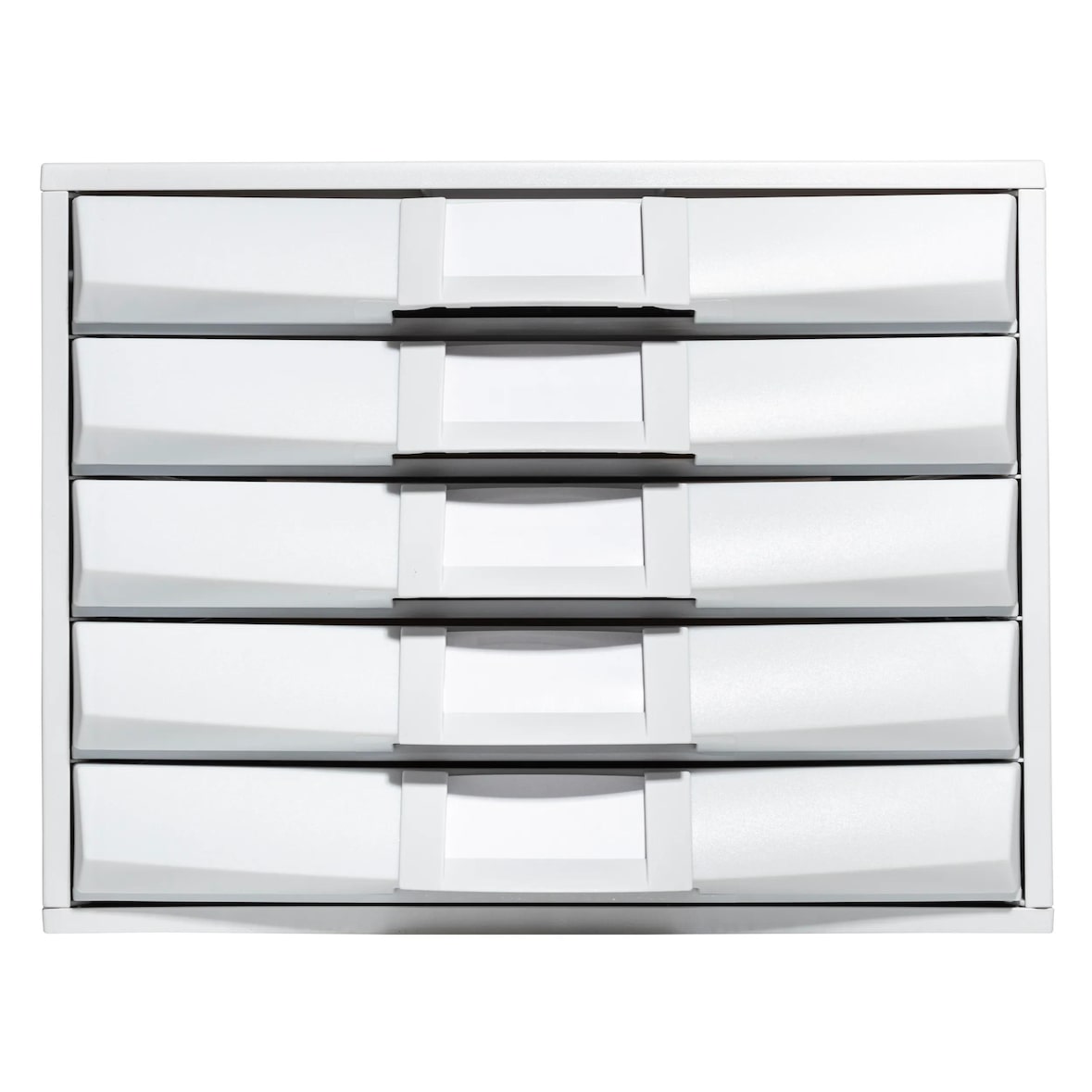 Exacompta 222040D 1x THE BOX, ladenbox met 5 gesloten laden voor DIN A4+ documenten, lichtgrijs
