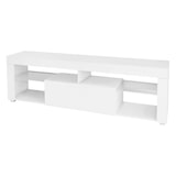 thumbnail of ML-Design TV-Lowboard Weiß 140x51x35 cm, modernes TV-Board mit Schublade & 2 Glasablagen, griffloser Fernsehschrank Sideboard mit Stauraum für