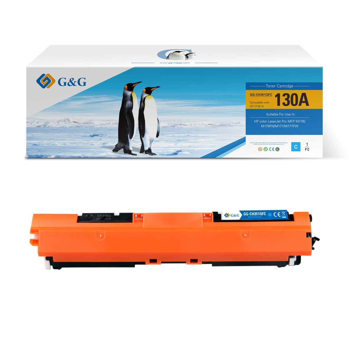 G&G CF351A toner compatibel met HP 130A Tonercartridge cyaan 1 stuk(s) Huismerk