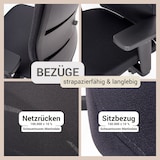 thumbnail of bümö SitzMeister Bürostuhl ergonomisch, Stoff & Netzbezug in schwarz - Ergonomischer Drehstuhl mit Rollen, Stuhl mit Armlehne, Synchronmechanik uvm.