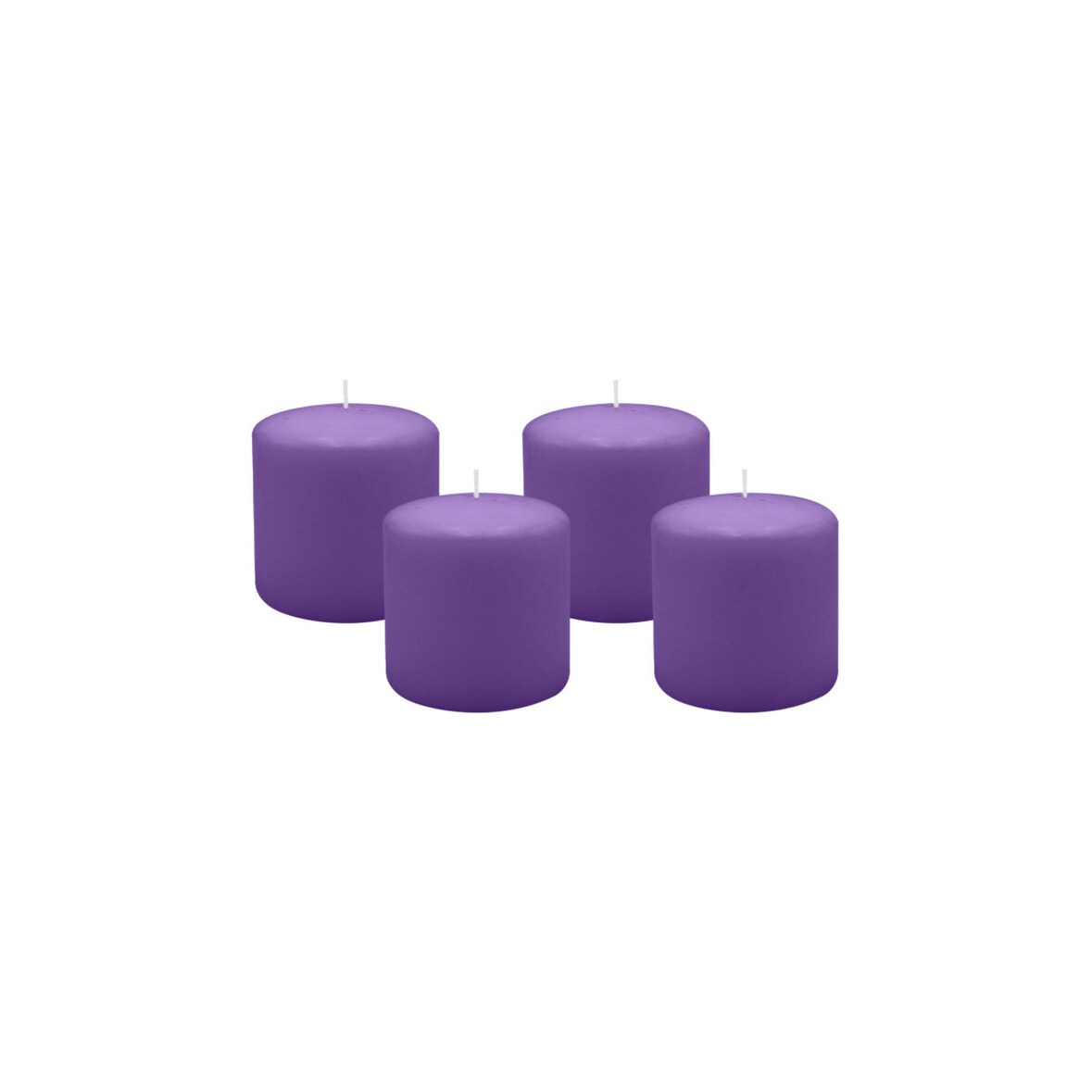 4er Set Adventskranzkerzen Lila Ø 100 x 100 mm