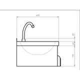 thumbnail of Handwaschbecken aus Edelstahl mit Kniebedienung und zeitgesteuertem Wasserfluß Nr.0067