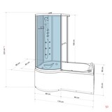 thumbnail of Kombination Badewanne Dusche K50-R01 Duschtempel 100x170 cm