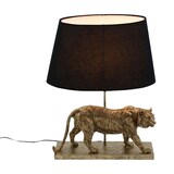 thumbnail of Tischleuchte Tiger, gold/schwarz, Euro Polyresin, 44,5x26x58 cm Fassung: E27, Kabellänge 1,5 m