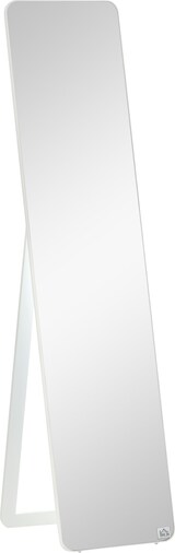 thumbnail of Standspiegel Ganzkörperspiegel 156x37x43 cm Weiß aus Holz mit klappbarem Rahmen frei stehend oder Wandmontage minimalistisches Design