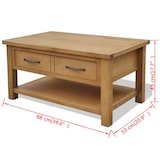 thumbnail of Table basse 88x53x45 cm Bois de chêne massif Modèle Atlas Compact