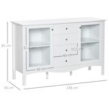 thumbnail of HOMCOM Aparador de Cocina 2 Puertas de Vidrio Estante Ajustable 4 Cajones