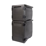 thumbnail of Thermo Future Box, Frontlader GN 1/1, Isolierbox mit Fronttür, schwarz, 93 Liter, 12 Einschübe, nachhaltig aus EPP