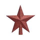 thumbnail of Christbaumspitze Stern mit Glitzer 19cm Kunststoff, weihnachtsrot