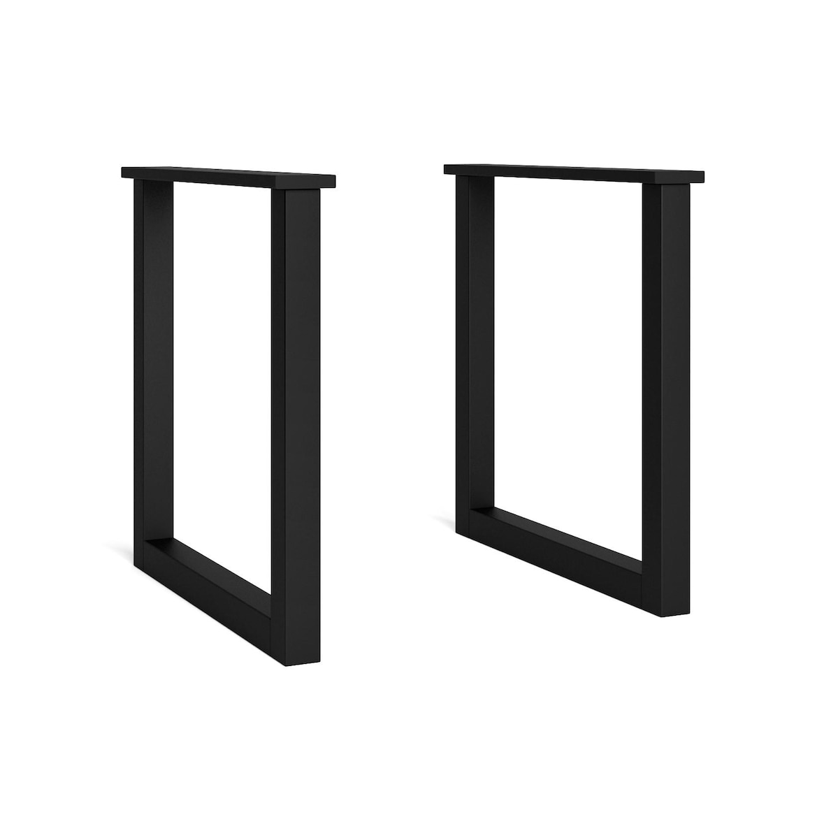 Füße, Beine, U-Shape Stand, Massivholz Tischbeine, Wohnzimmer, Esszimmer, Büro, Schwarz lackiert, 70x71cm - PATASSOLIDUNE