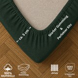 thumbnail of EXKLUSIV HEIMTEXTIL Marke Jersey Spannbettlaken 90 x 200 cm Dunkelgrün 100% Baumwolle Öko - Tex Zertifiziert Bed-Sheet Bettlaken Spannbetttuch Topper