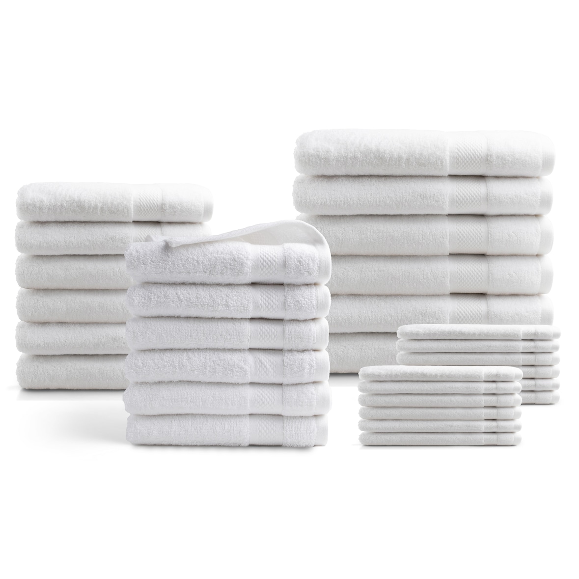 DoubleDry Handdoeken 30-delig set - Hotel kwaliteit 500 g/m2 - Wit