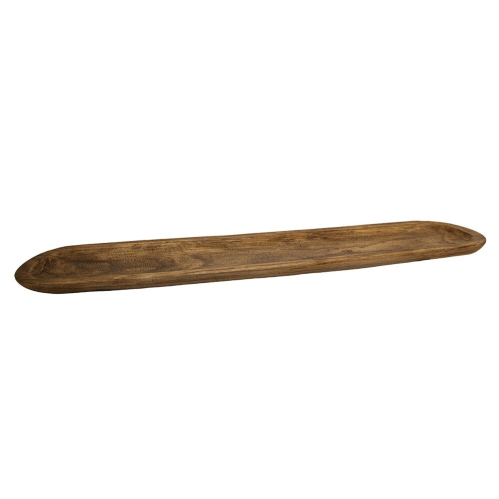 Plateau décoratif long rectangulaire en bois 100x9x2.5cm