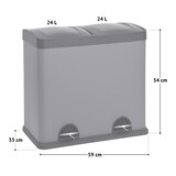 thumbnail of SVITA T2X24 Prullenbak RVS prullenbak afvalscheiding 48L zilver