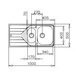 thumbnail of Teka UNIVERSE 60 T-XP 1½B 1E Lavabo sobre-encimera Rectangular Acero inoxidable