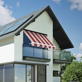 thumbnail of Wasabi - Toldo Exterior Balcón Enrollable 250x200cm Rayas Granate – Lona Poliéster - Soporte Pared – Anclaje Barandilla