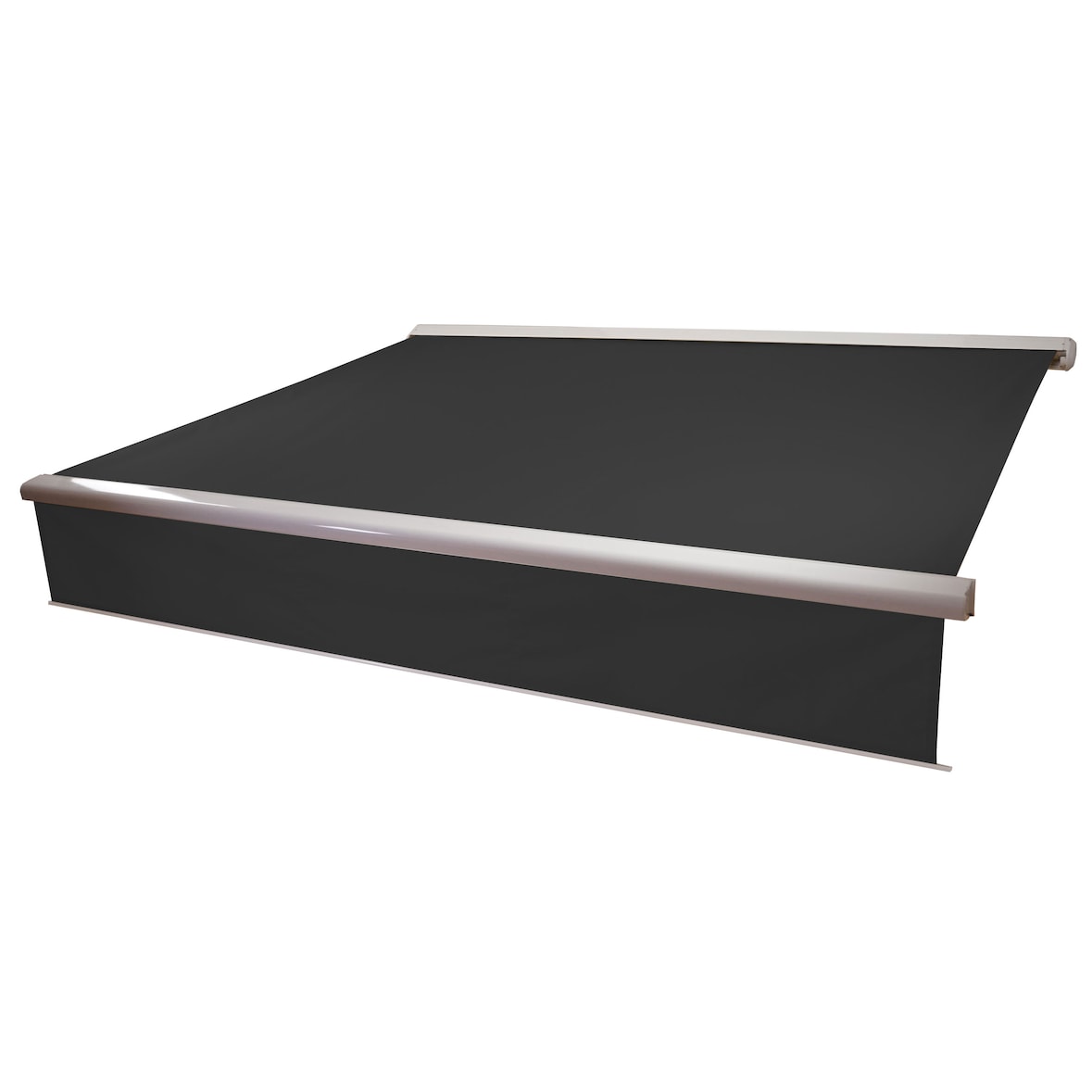 Elektrisch volledig cassette zonnescherm T124, 4,5x3m oprolbaar doek ~ Polyester antraciet