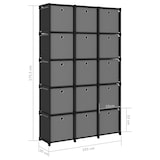 thumbnail of vidaXL Kast met 15 vakken met boxen 103x30x175,5 cm stof zwart