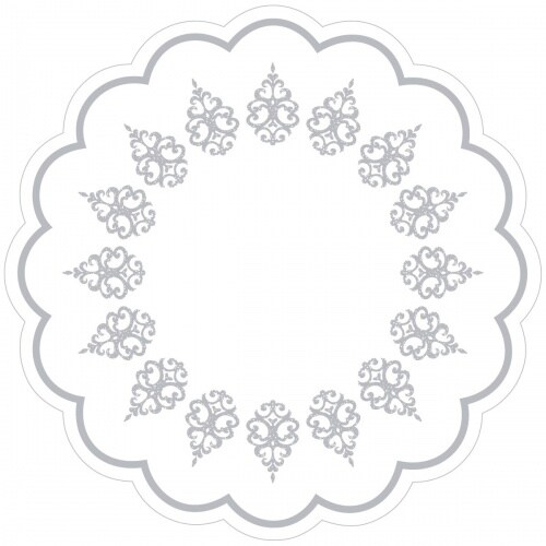 Sovie HORECA Tablett-Deckchen Royal Line Silber aus Tissue 7-lagig, Ø 180 mm, 250 Stück - Untersetzer Ornamente