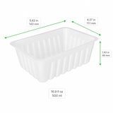 thumbnail of Firplast Barquette plastique PS transparente 500 g 143mm x 110mm x 49mm (x1500)