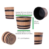 thumbnail of Jinfa 3er-Set Blumenkübel aus Kunststoff in Holzoptik | Farbe: Walnuss | Design: Barrique | Ø 36 cm