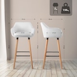 thumbnail of Conjunto de 2 bancos de bar em pele Grant branco