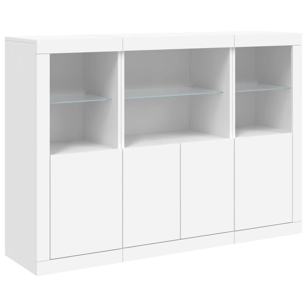 Helloshop26 - Buffet Sideboard Kommode Schrank Aufbewahrungseinheit Organizer für Küche Wohnzimmer Lounge mit LED-Beleuchtung 02_0037195