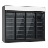 thumbnail of Gastro Kühlschrank mit 4 Glastüren Getränkekühlschrank Gastro 2060 L 0/10°C ISO 45 mm Schwarz