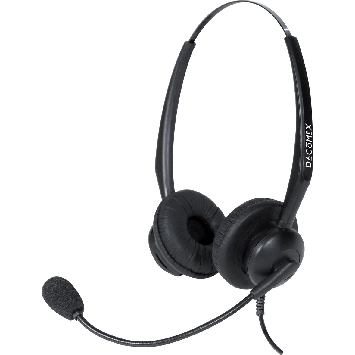 DACOMEX Micro-casque téléphone de bureau RJ9 perche flex anti-bruit 2 écouteurs