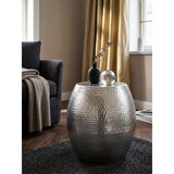 thumbnail of Beistelltisch 42 x 42 x 42 cm Aluminium Silber Dekotisch Orientalisch Rund, Designer Ablagetisch Metall Modern, Anstelltisch Schmal , Kleiner