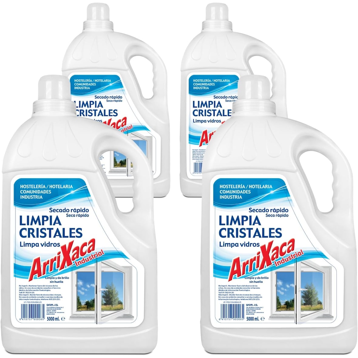 Líquido Limpiacristales 20 Litros - No Deja Rastro, Abrillanta, Desengrasa y Seca Rápido