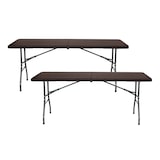 thumbnail of Pack 2 Mesas Plegables Rectangulares para Catering Efecto Ratán 180x74cm Thinia Home