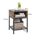 thumbnail of COSTWAY Industriedesign Beistelltisch Nachttisch Sofatisch mit Metallgestell und Gitterablage (braun)