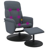 thumbnail of vidaXL Massagesessel mit Fußhocker Dunkelgrau Samt