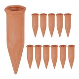 thumbnail of Relaxdays Tonkegel Bewässerung, Gießkegel 12er Set, 1,5 Liter PET-Flaschen, Zimmerpflanzen & Balkonkästen, terrakotta
