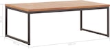thumbnail of Mesa de centro madera maciza de acacia y acero 100x60x36cm