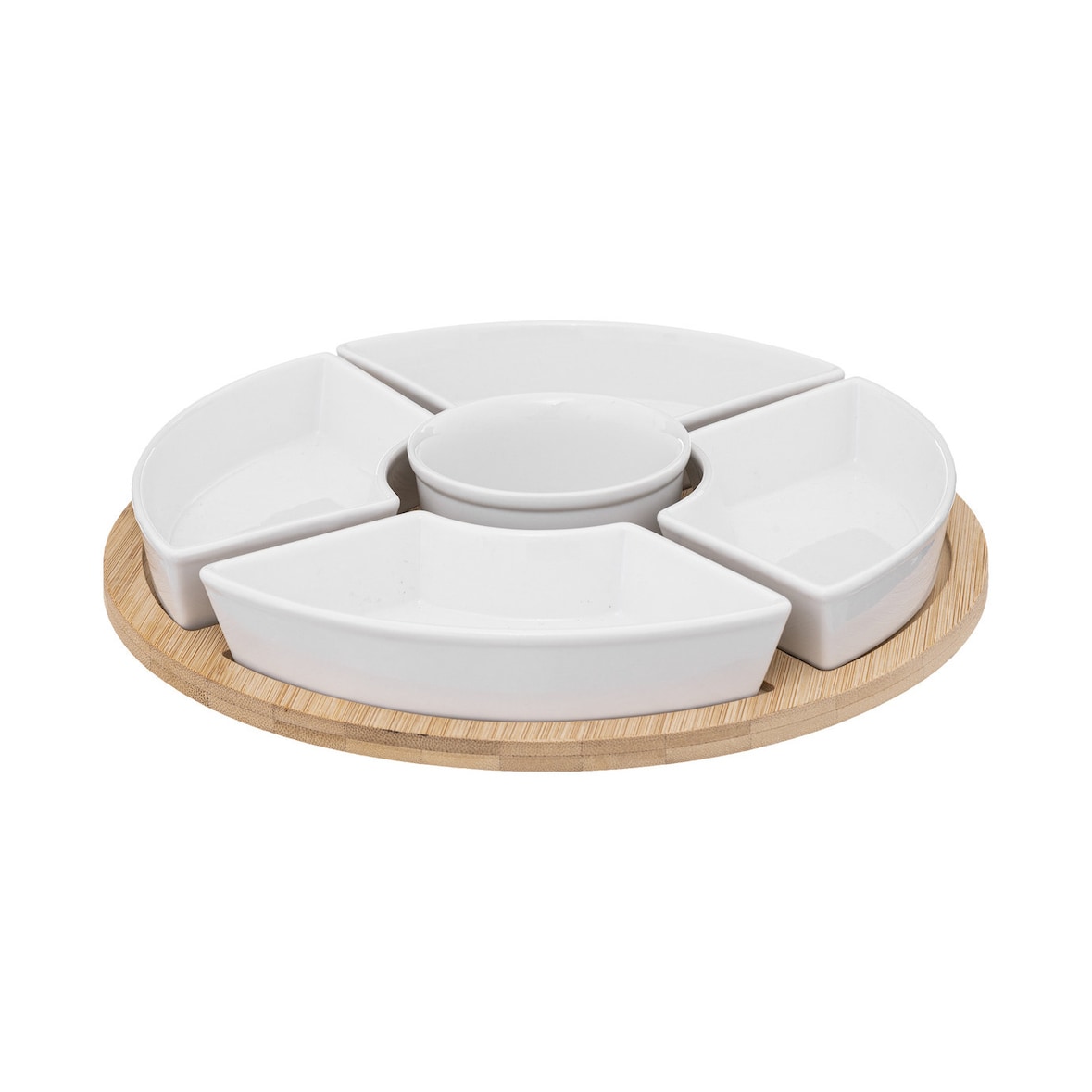 Secret de Gourmet - Ronde hapjesset 6 stuks wit bamboe