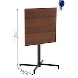 thumbnail of METRO PROFESSIONAL Table pliante SOFIA, acier, impression effet bois, 60 x 60 cm, carrée, nature/noir