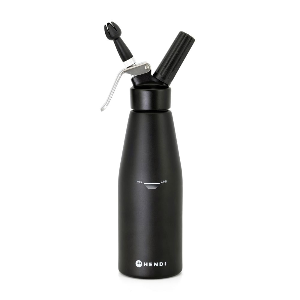 Sifón de nata Kitchen Line negro, HENDI, Kitchen Line, 0,95L, Negro, ⌀95x(H)320mm