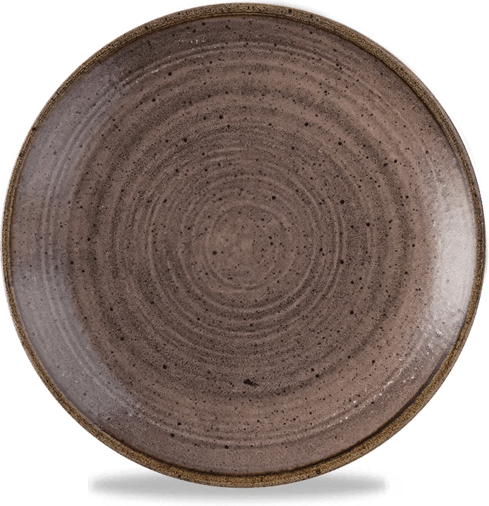 Churchill Stonecast Raw Brown Teller Flach Coup 16.5cm Stonecast