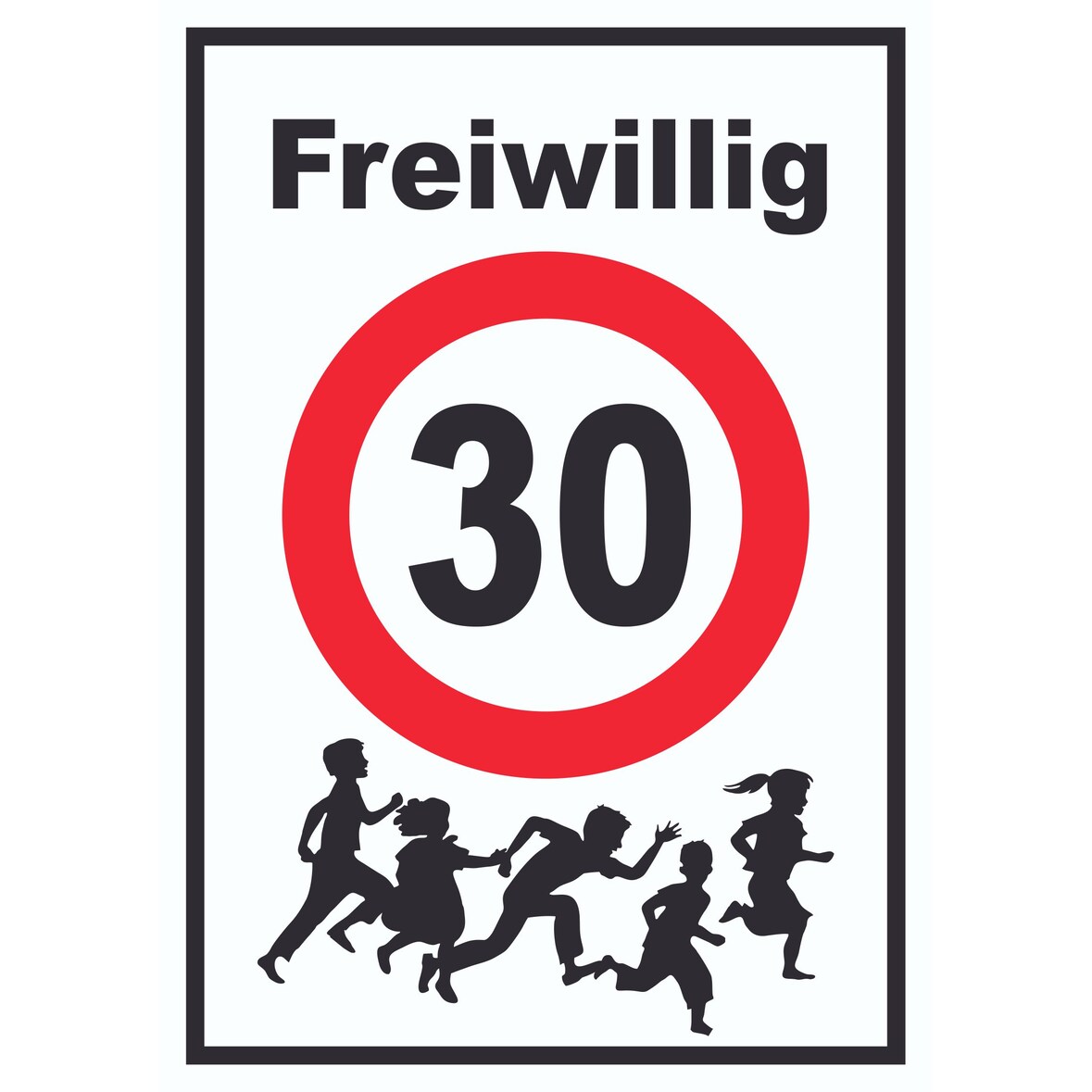 Freiwillig 30 Schild Spielende Kinder A4 (210x297mm)