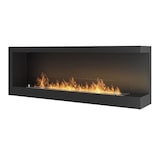 thumbnail of CORN 120 – Eck-Biokamin mit Schutzglas. Eingebauter mattschwarzer Bioethanol-Kamin. Rechte Öffnung