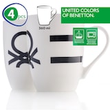 thumbnail of Benetton - Servies 26-delig gemaakt van hoogwaardig zwart en wit aardewerk